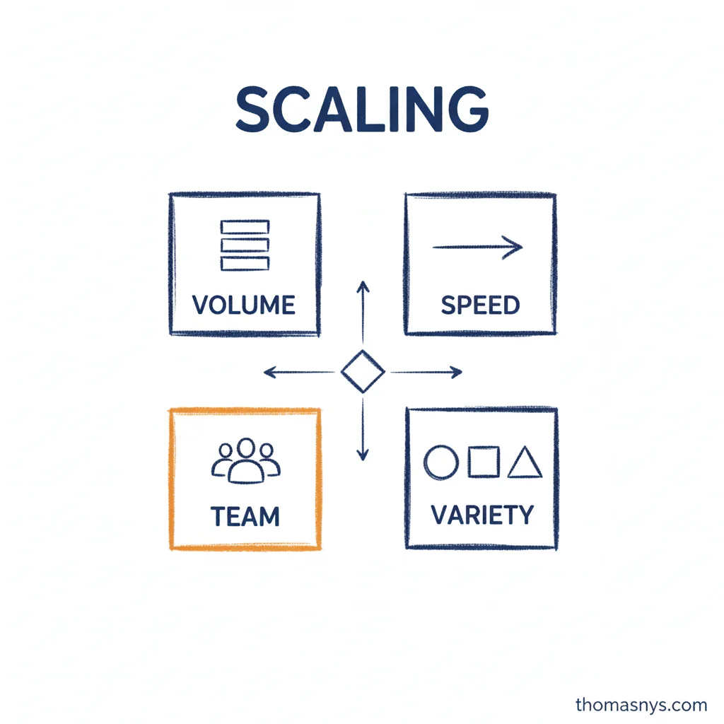 Scaling Dimensions - Volume, Speed, Team, Variety