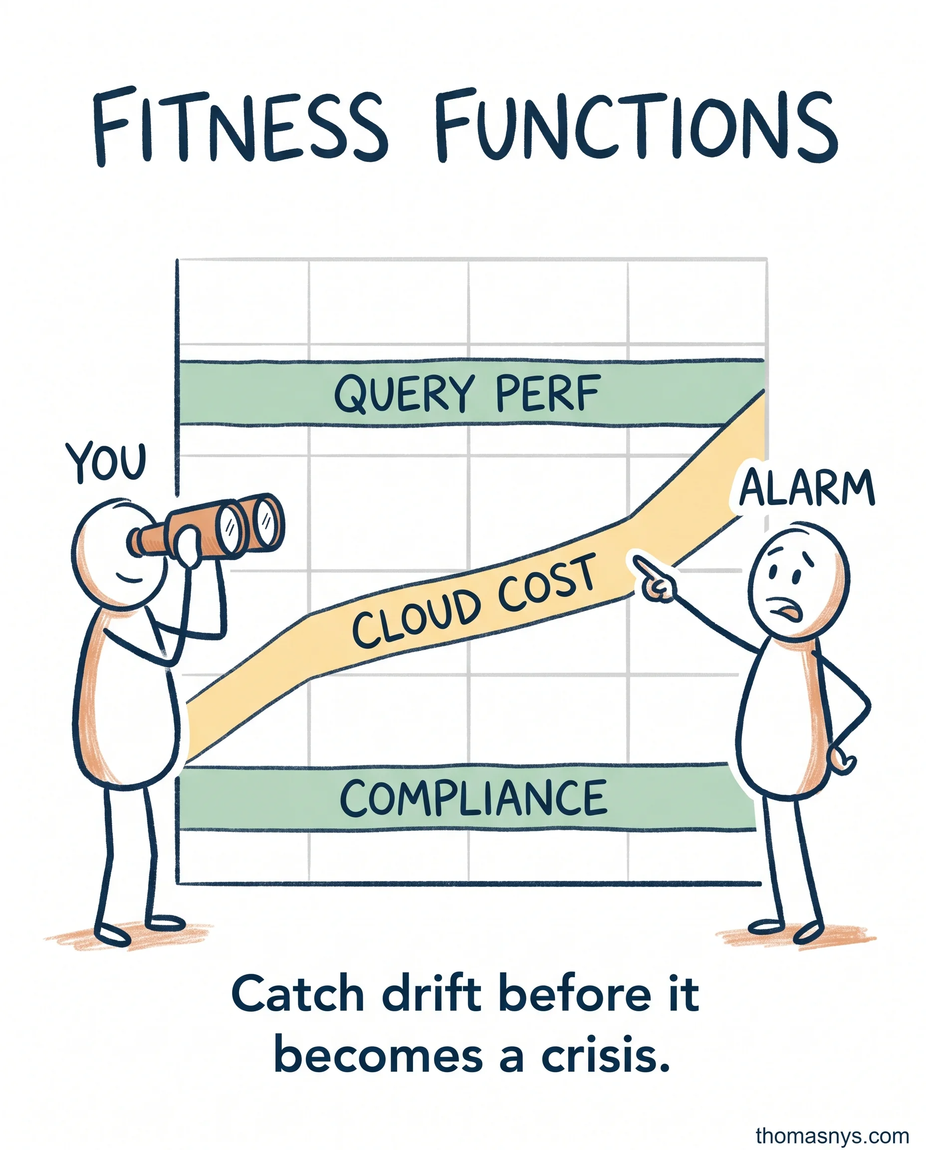 Fitness functions monitoring architecture metrics