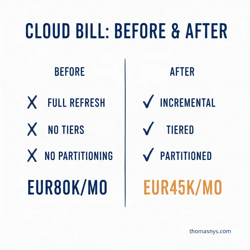 From EUR80K/Month Cloud Bill to EUR45K - The Optimization Sprint