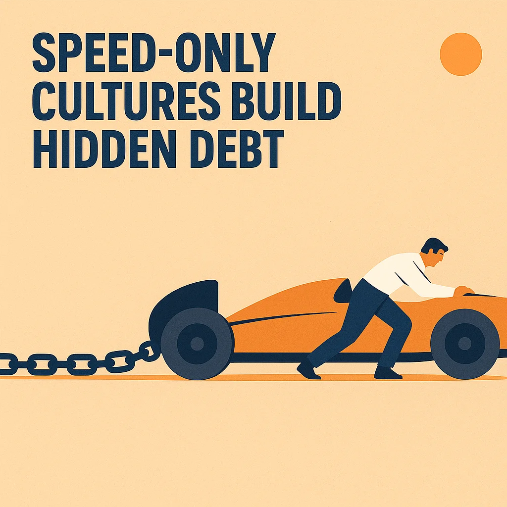 Speed-only cultures build hidden debt, not velocity