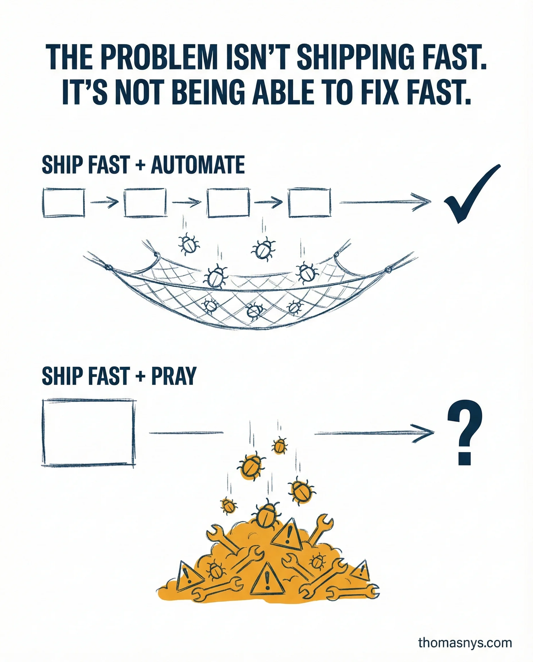 Technical debt CI/CD impact - fast shipping requires fast fixing capabilities
