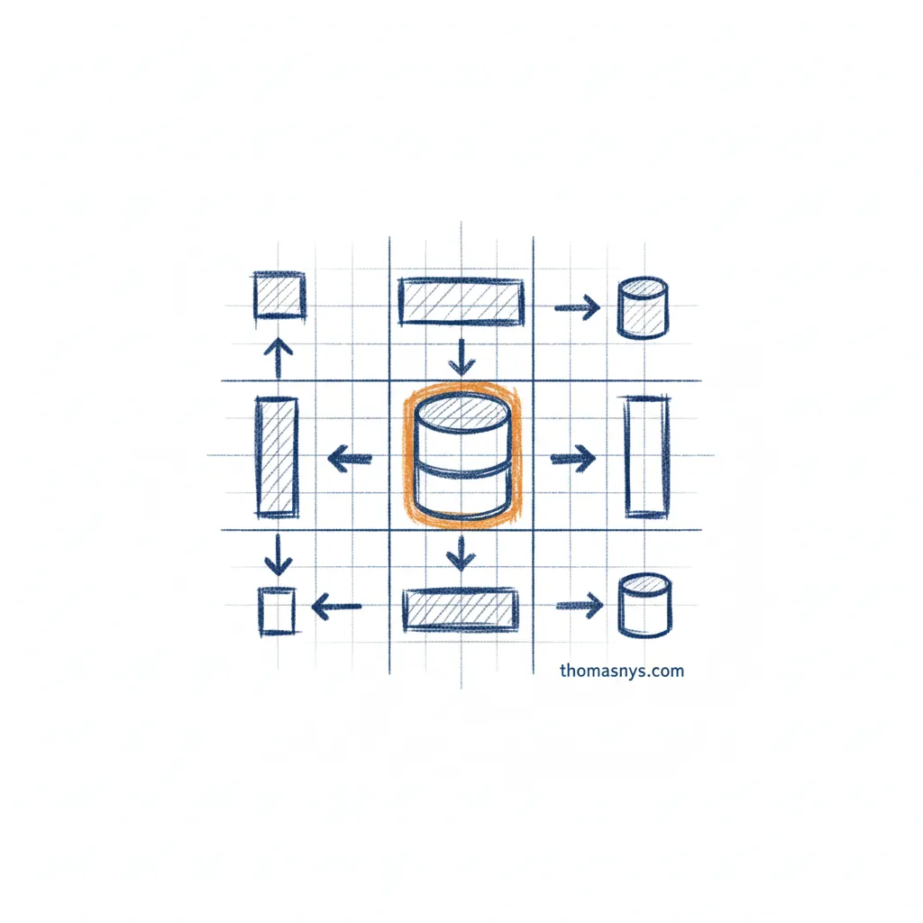 Data architecture blueprint showing how data flows through an organization