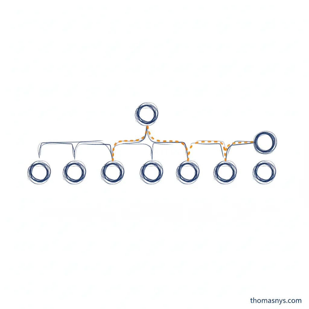 Data lineage tree showing the journey of data from source to destination