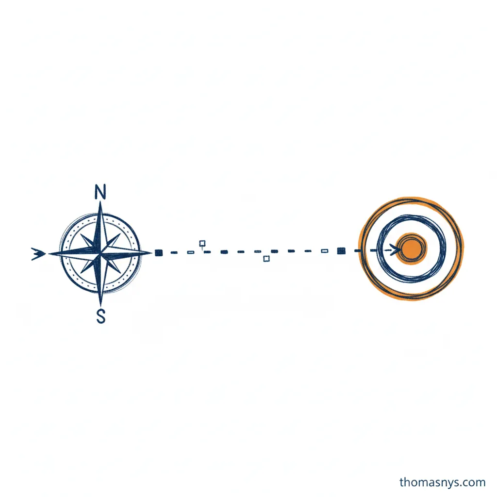 Data strategy compass pointing toward business goals