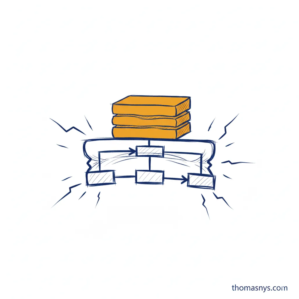 Technical debt weight pressing down on system architecture